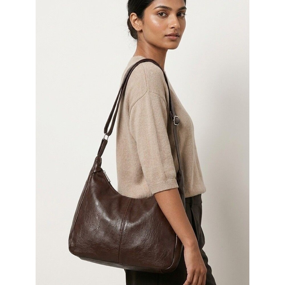 Brown Leather Shoulder Bag - Women